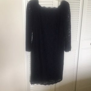 Navy Blue Lace Dress with zipper back or front!